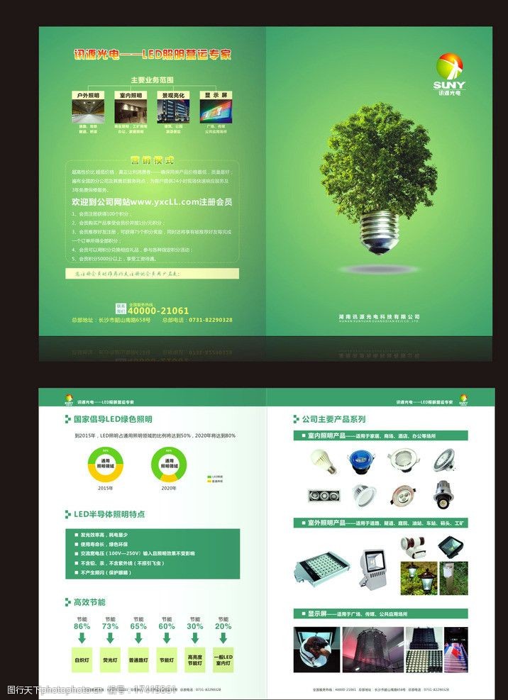綠色光電節(jié)能對折頁圖片圖片-